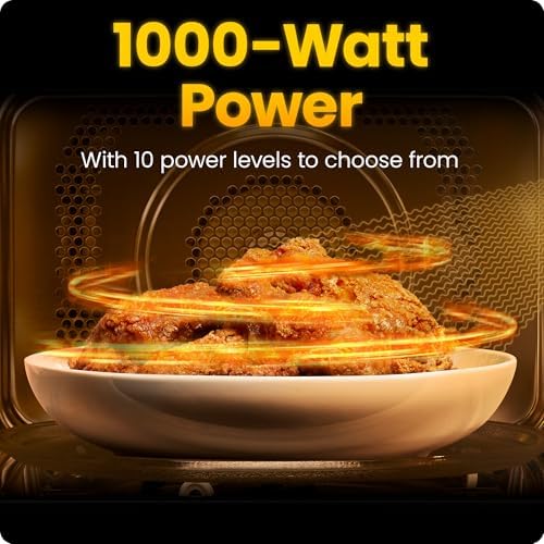 Chefman Countertop Microwave Oven 1.1 Cu. Ft., 1000 Watts with 10 Power Levels, 6 Cooking Presets with One-Touch Express Cook, Eco Mode, Child Safety Lock, & Mute Button - Black - Image 5