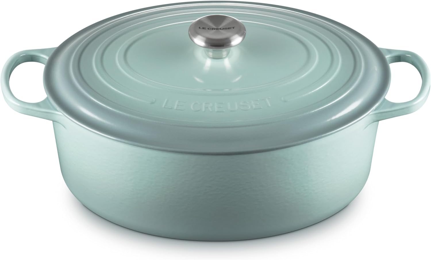 Le Creuset Enameled Cast Iron Signature Oval Dutch Oven, 8 qt., Sea Salt