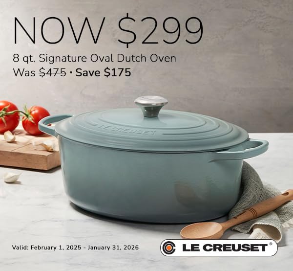Le Creuset Enameled Cast Iron Signature Oval Dutch Oven, 8 qt., Sea Salt - Image 6