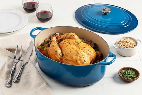 Le Creuset Enameled Cast Iron Signature Oval Dutch Oven, 8 qt., Sea Salt - Image 7