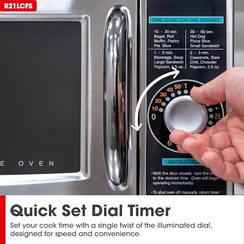 Sharp R-21LCFS Medium-Duty Commercial Microwave Oven with Dial Timer, Stainless Steel, 1000-Watts, 120-Volts - Image 6