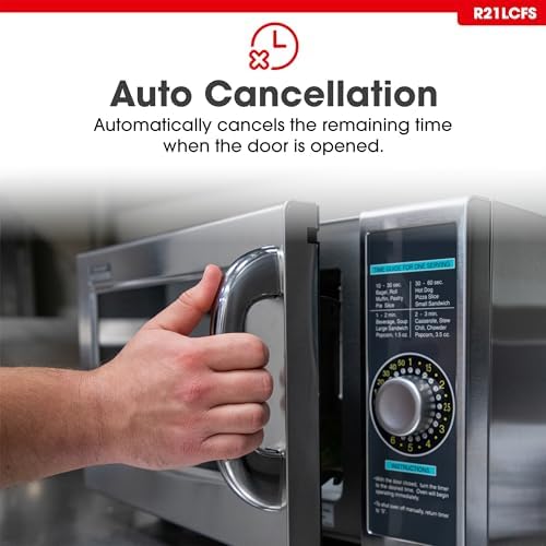 Sharp R-21LCFS Medium-Duty Commercial Microwave Oven with Dial Timer, Stainless Steel, 1000-Watts, 120-Volts - Image 7