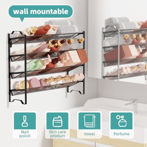 Simple Trending 2 Pack 4 Tier Spice Rack Organizer,Stackable Kitchen Counter Shelves,for Cabinet,Countertop,Pantry, Door or Wall Mount, Metal Mesh,Jars not Included, Black - Image 7